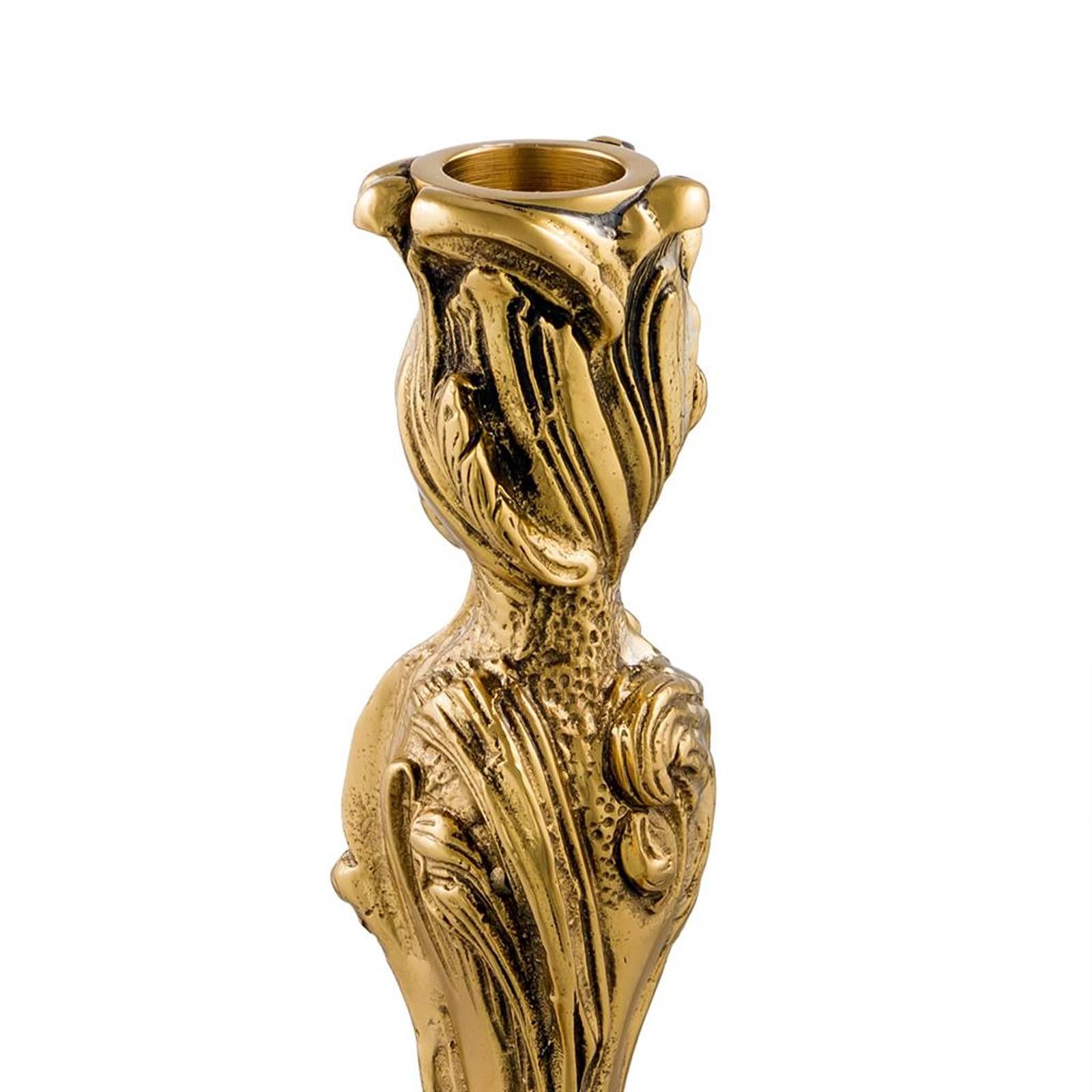 Contemporary Brazio Candle Holder in Gold Finish or Silver Plated Finish