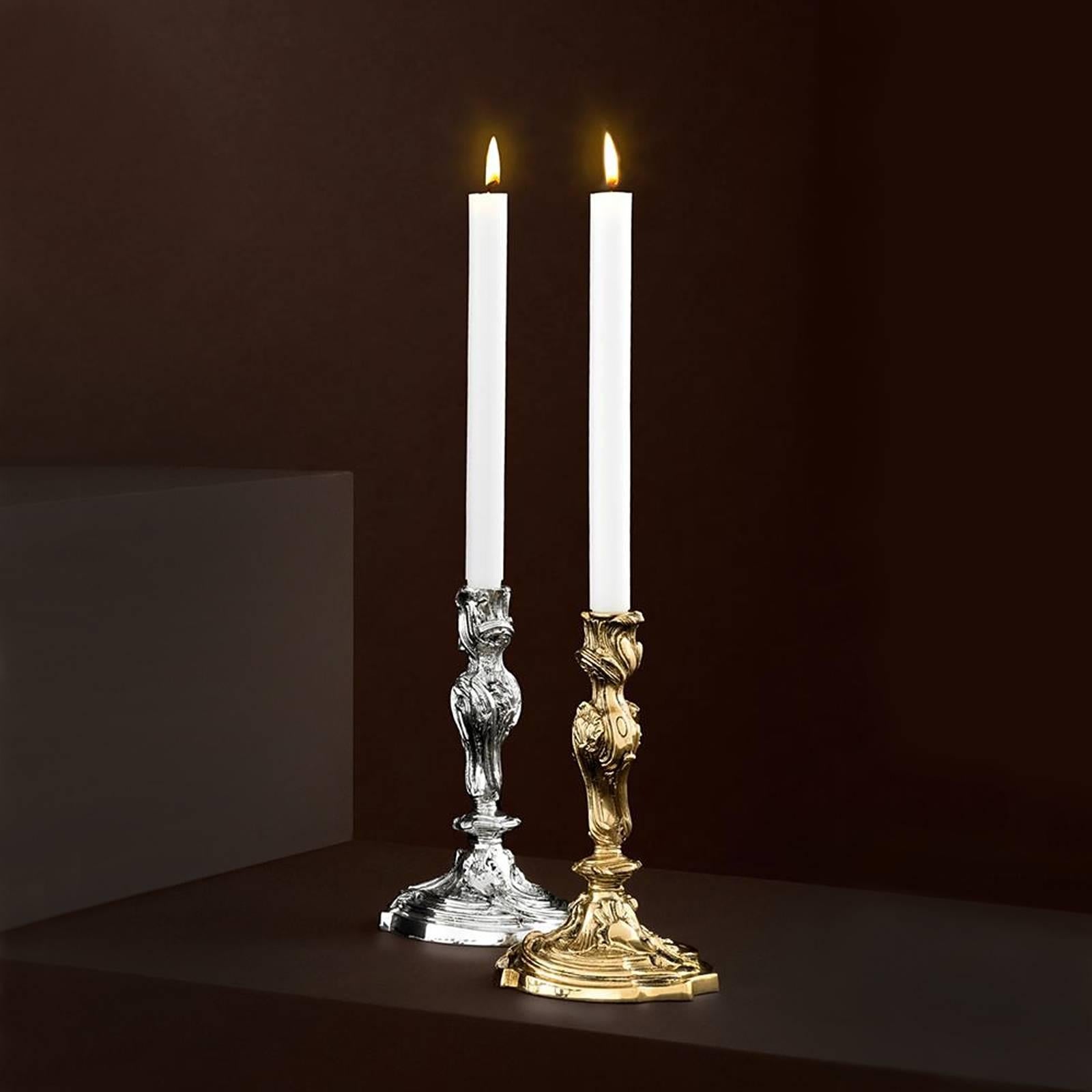 Gold Plate Brazio Candle Holder in Gold Finish or Silver Plated Finish