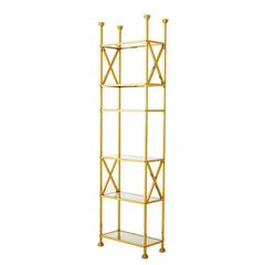 Romain Bookshelves in Gold Finish with Clear Glass