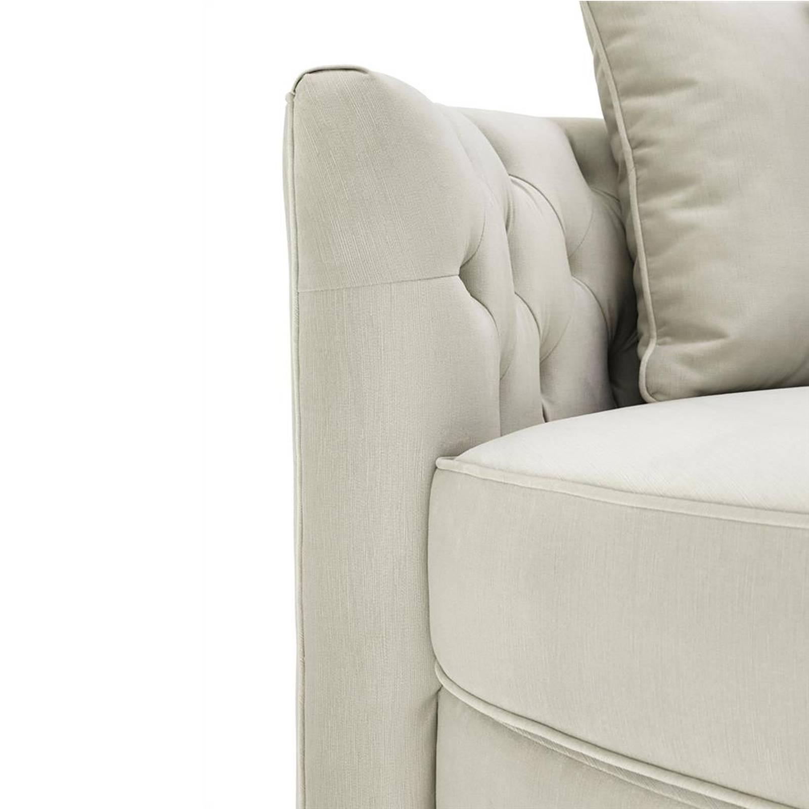 Erganza Round Sofa in Pebble Grey Fabric 1