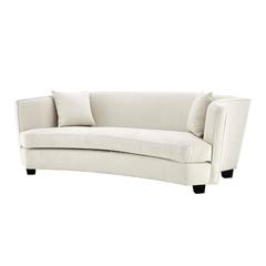 Erganza L Sofa with Ecru Velvet Fabric 10