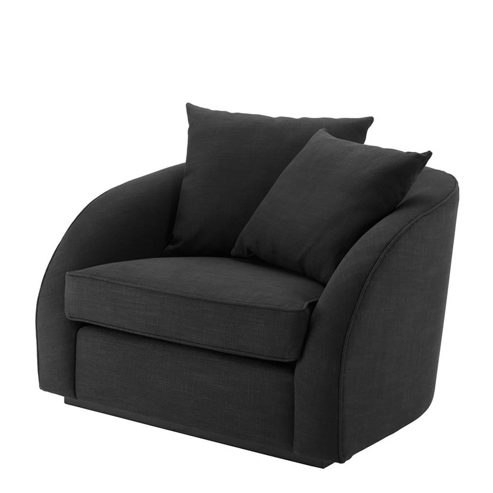 Miami Lounge Armchair with Greige Velvet Fabric 1