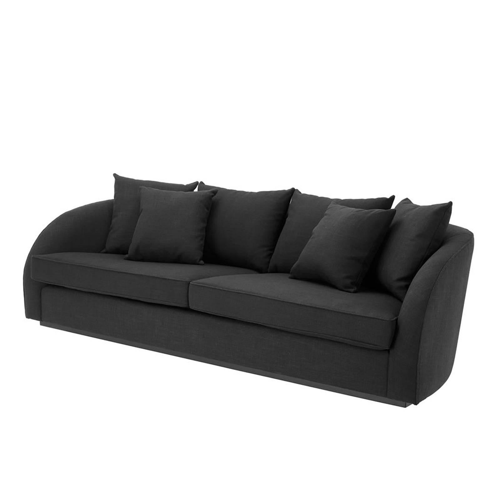 Contemporary Miami Lounge Sofa with Greige Velvet Fabric