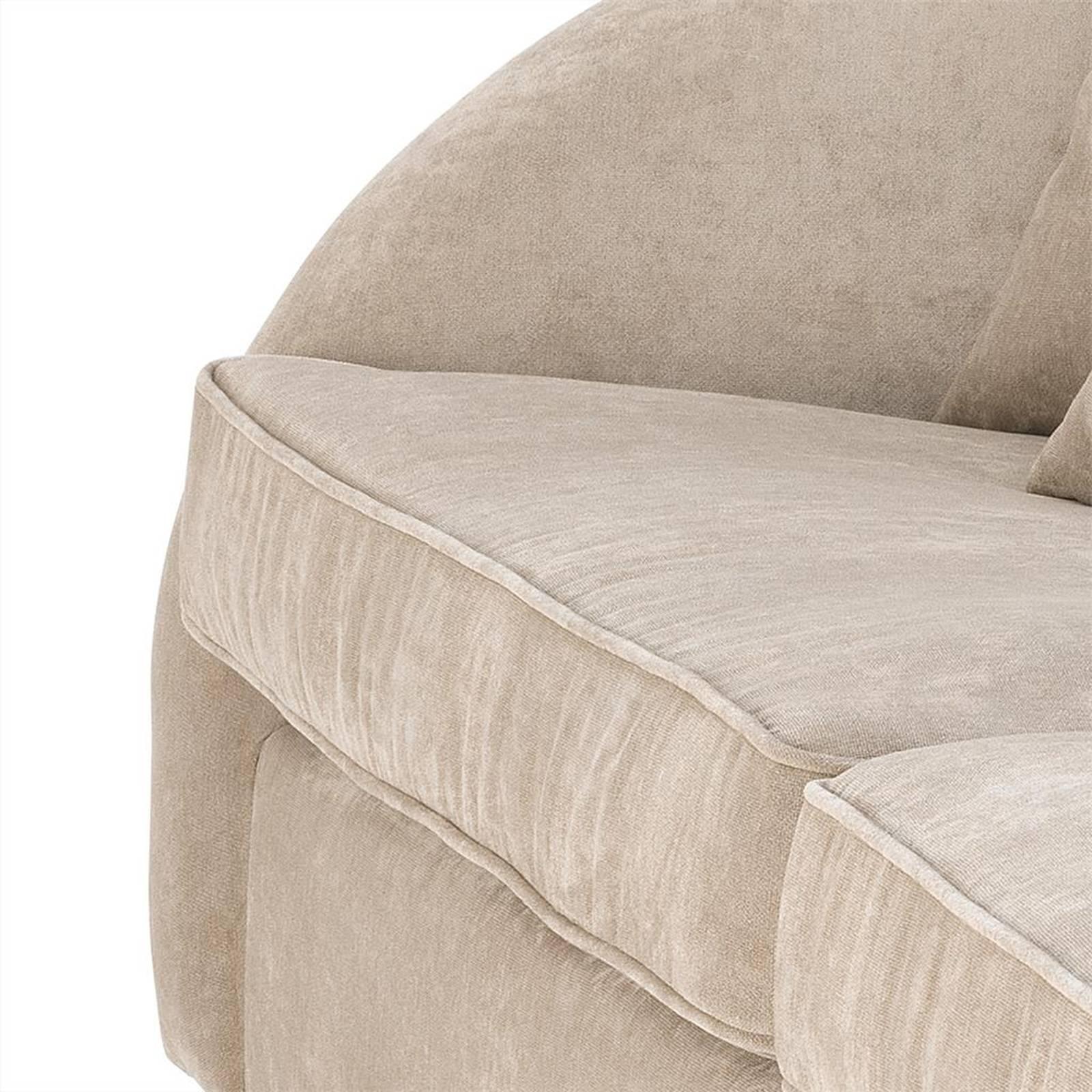 Chinese Miami Lounge Sofa with Greige Velvet Fabric