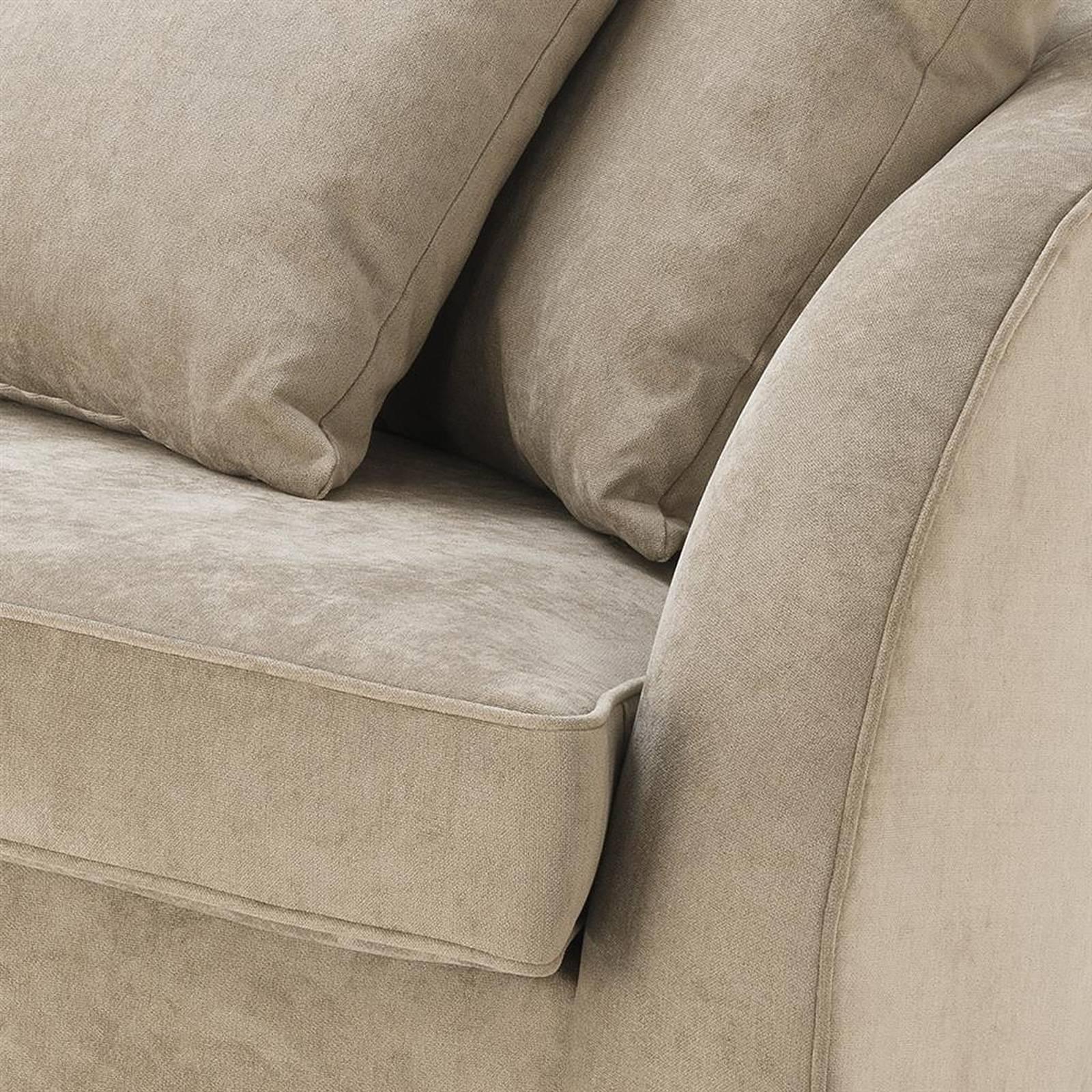 Hand-Crafted Miami Lounge Sofa with Greige Velvet Fabric