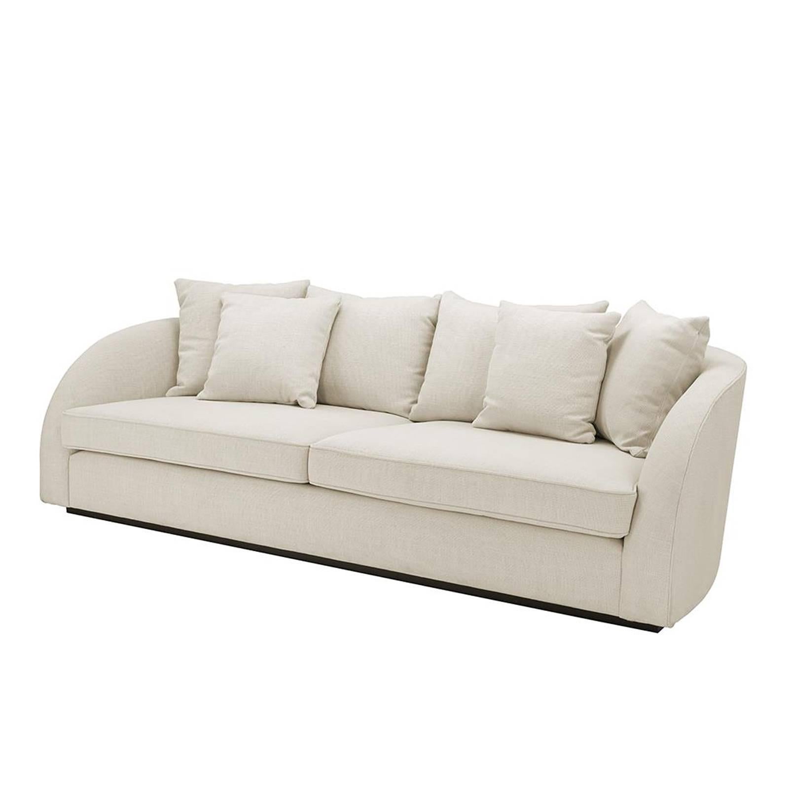 Miami Lounge Sofa with Greige Velvet Fabric 1