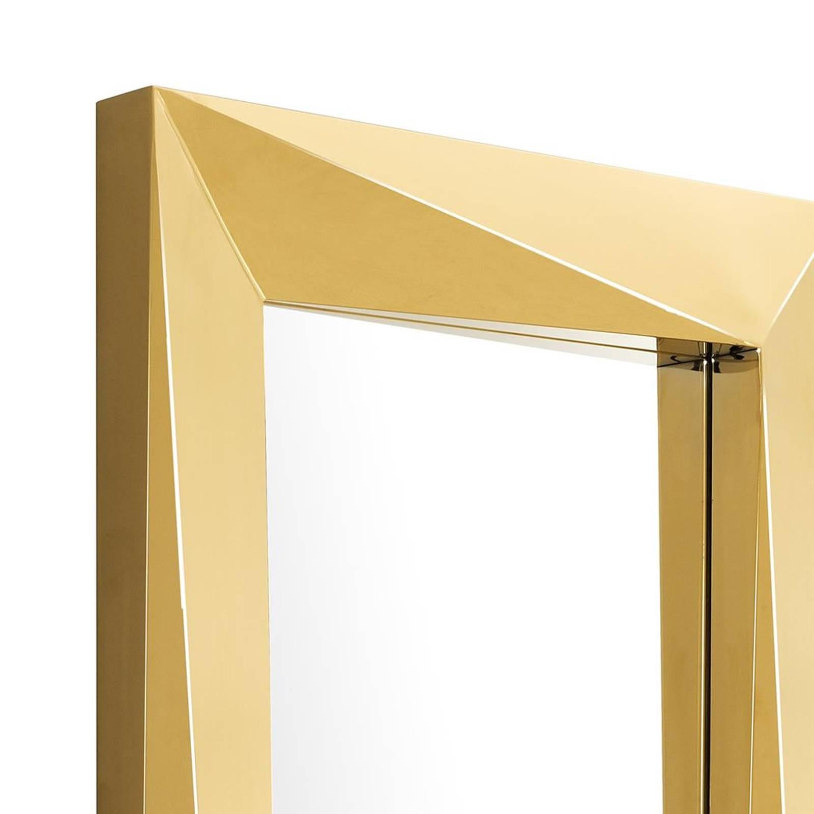 Axis Mirror in Gold Finish or in Polished Stainless Steel In Excellent Condition In Paris, FR