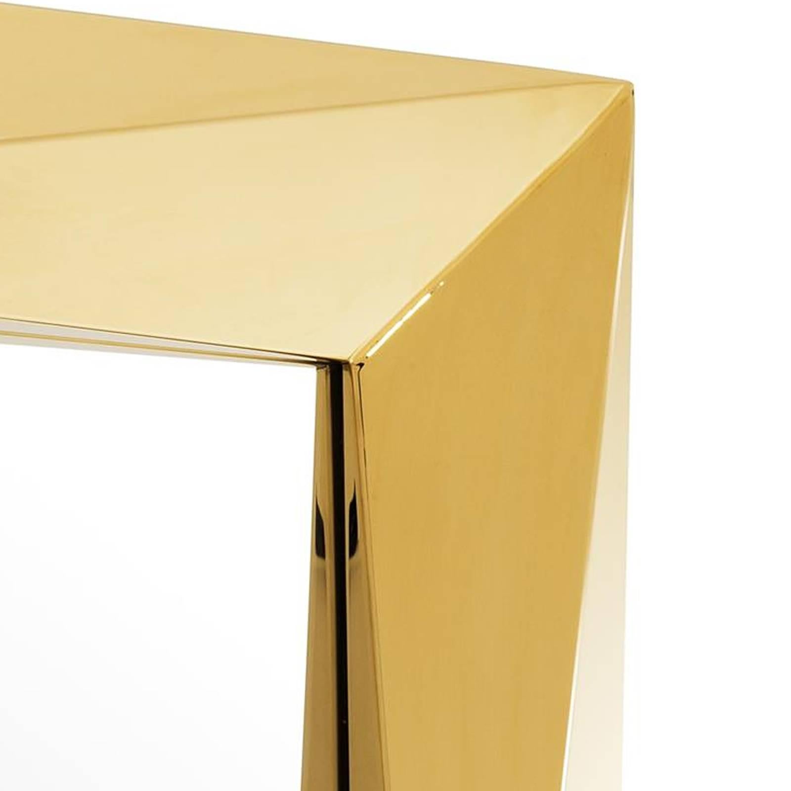Contemporary Axis Square Mirror in Gold Finish or in Polished Stainless Steel