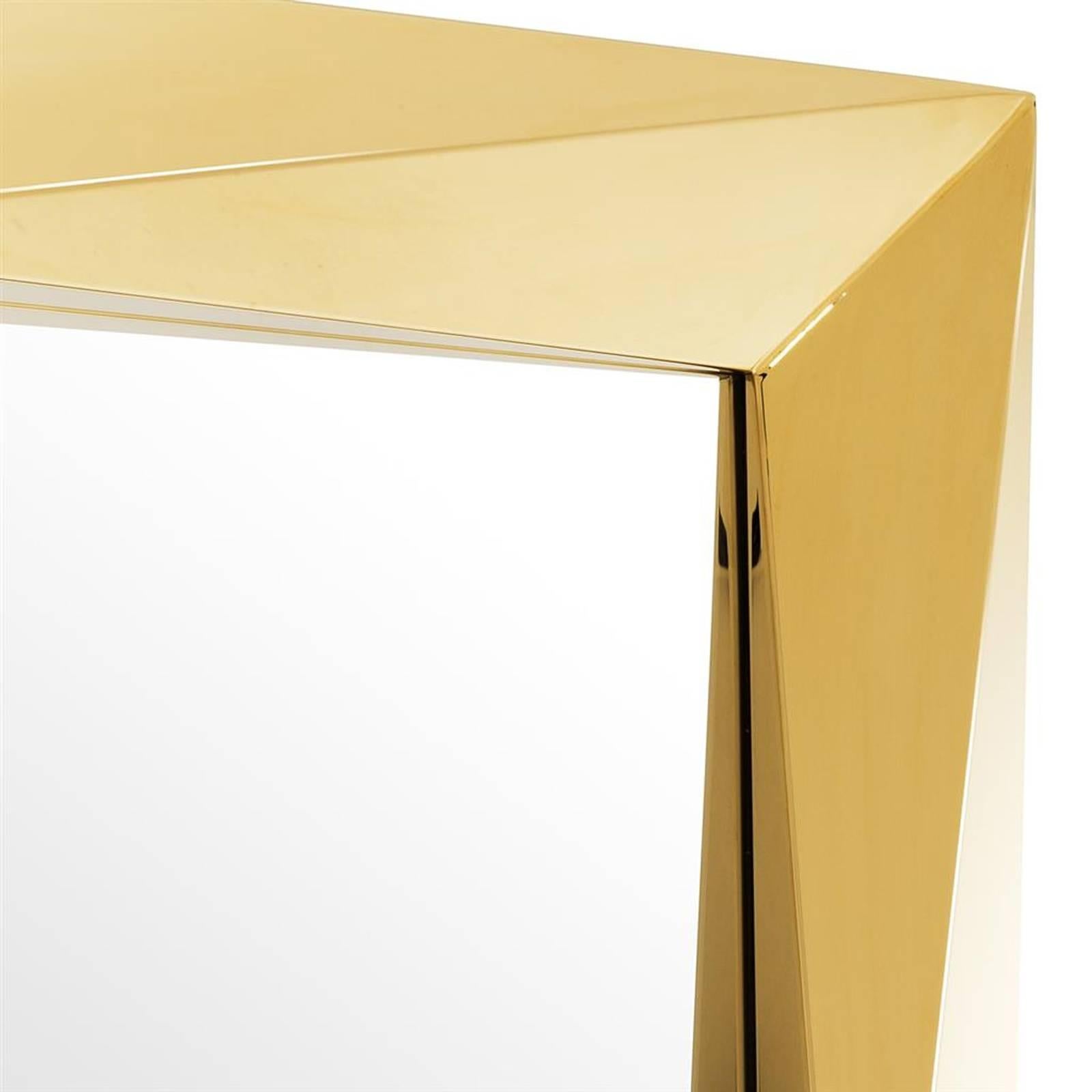 Axis Square Mirror in Gold Finish or in Polished Stainless Steel 1