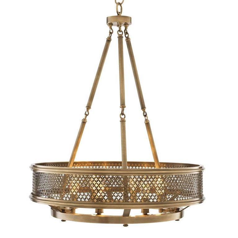 Clover Chandelier in Antique Brass Finish at 1stDibs