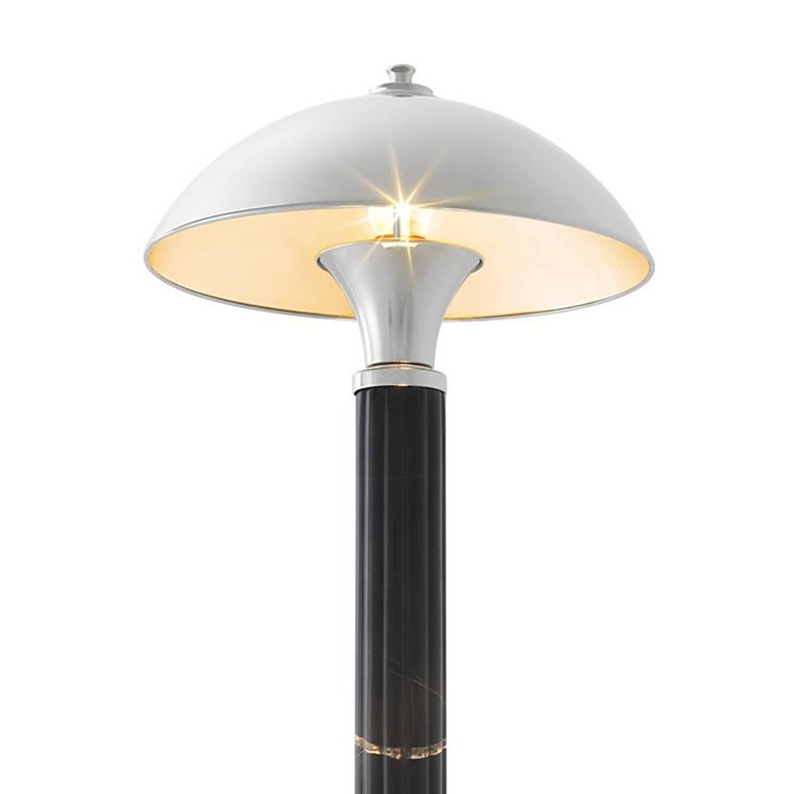 Coupole L Table Lamp with Black Marble and in Nickel Finish In Excellent Condition In Paris, FR