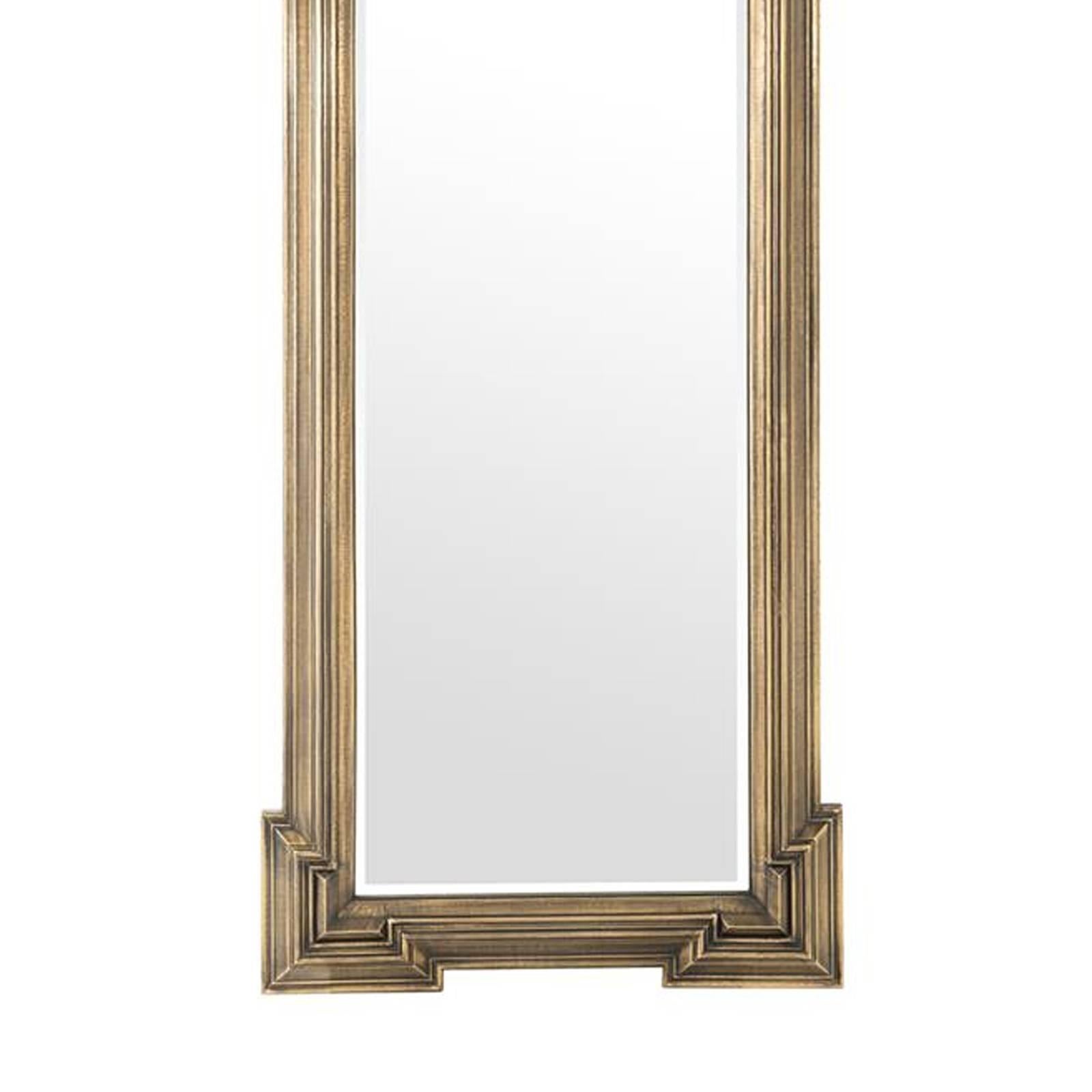 Miroir Scuadro avec cadre rectangulaire en finition laiton antique Excellent état - En vente à Paris, FR