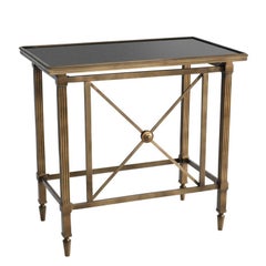 Smart Side Table in Antique Brass Finish and Granite Top