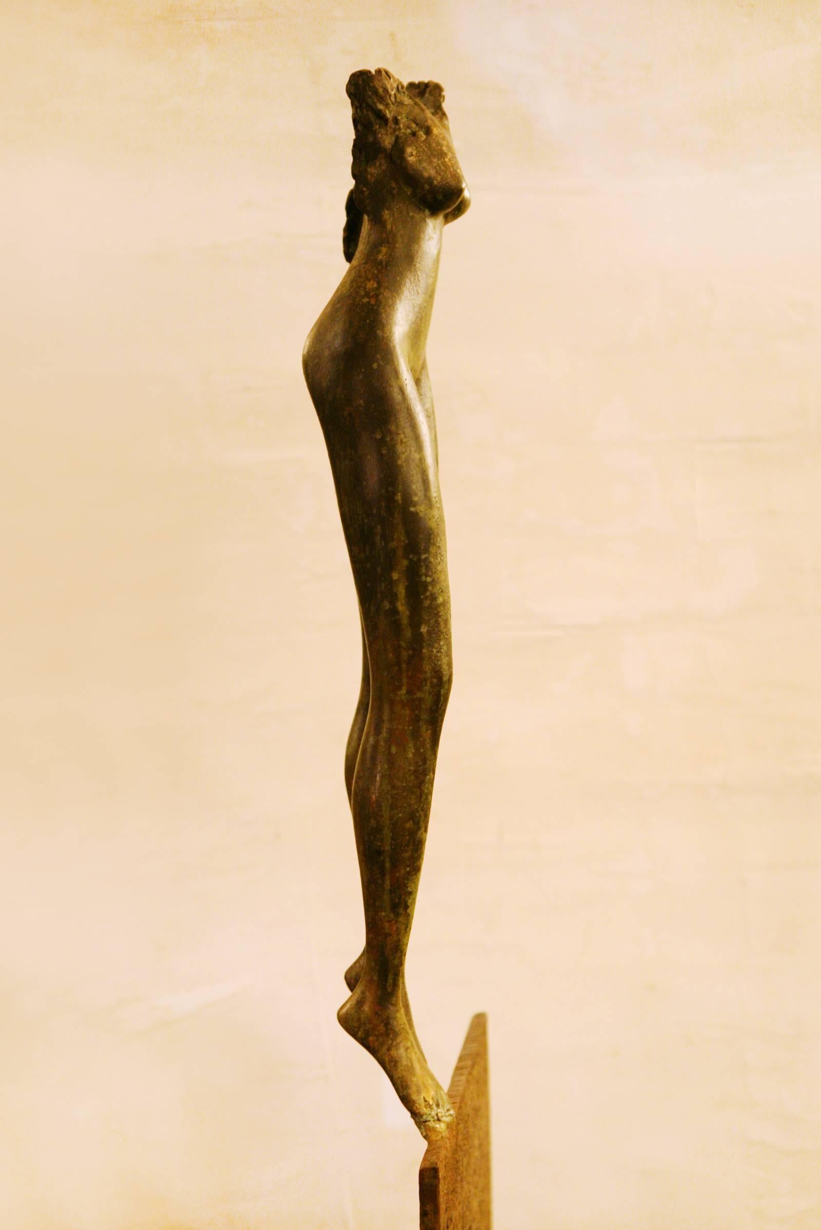 French Body Lady Sculpture in Solid Bronze For Sale
