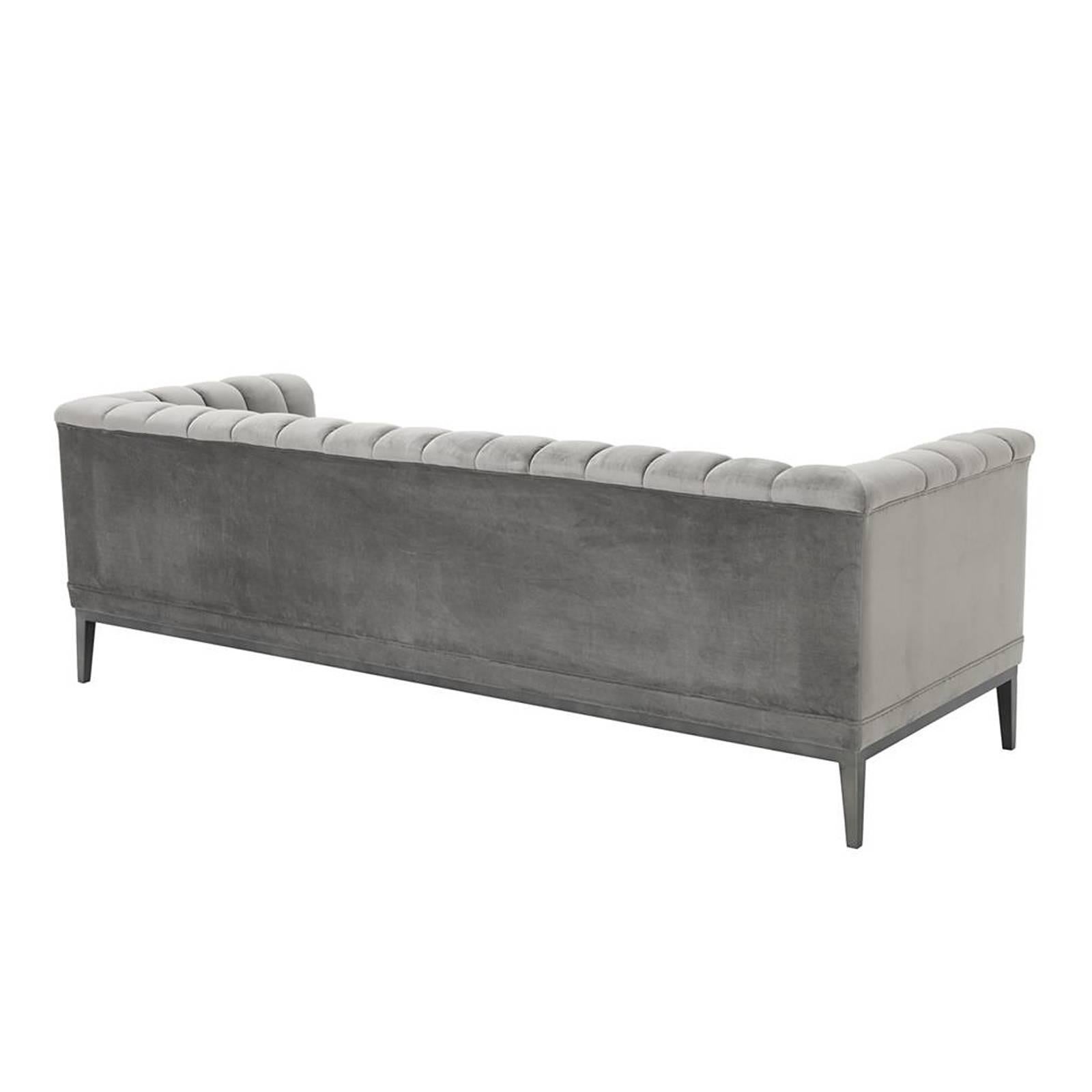Hand-Crafted Stepper Sofa with Porpoise Grey Fabric