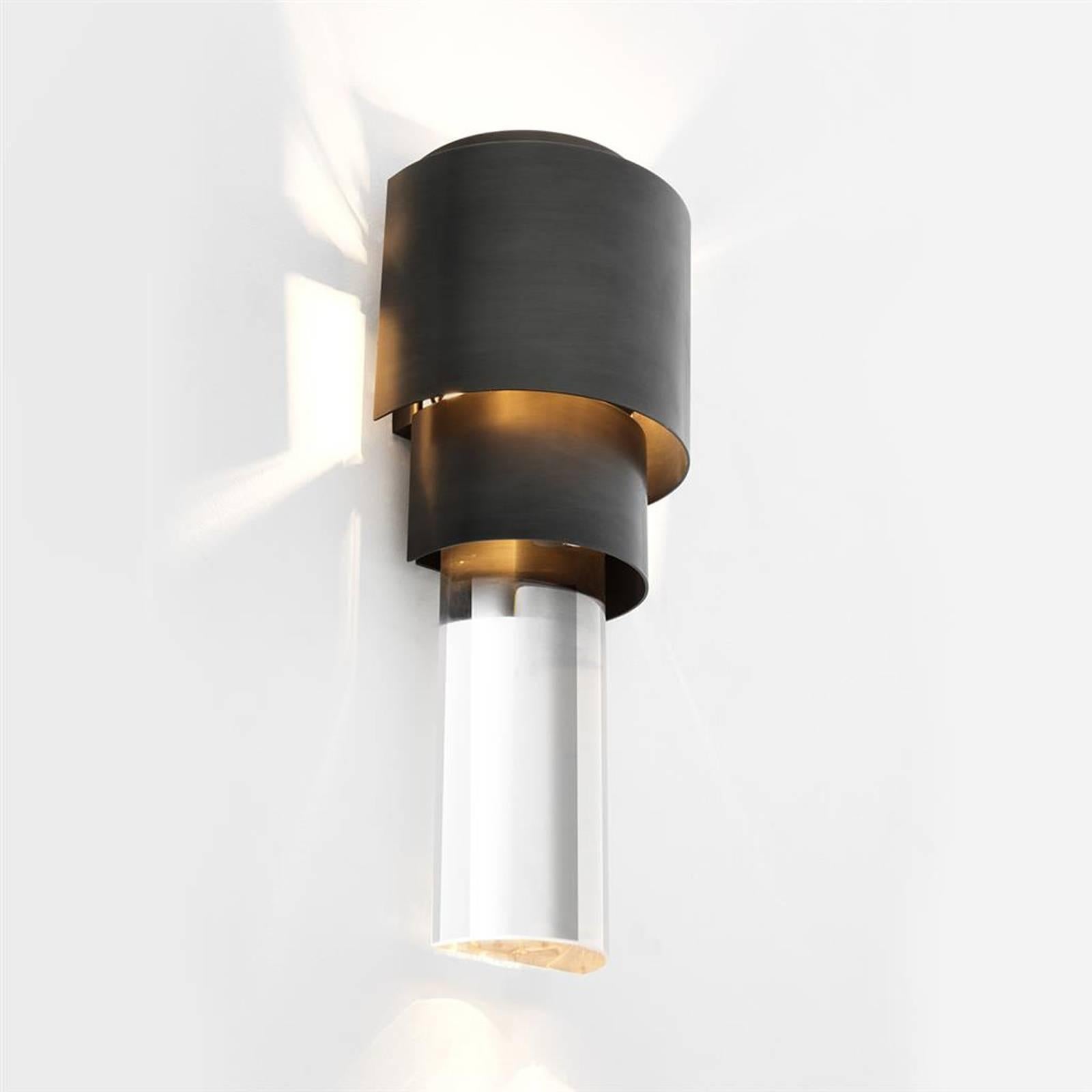 Royale Wall Lamp with Crystal Glass in Gold or Nickel or Bronze Finish 4