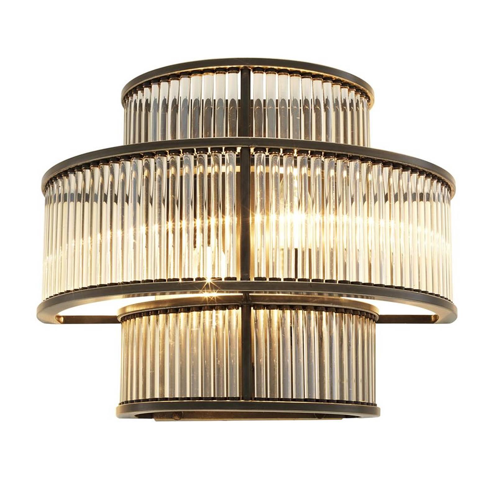 Contemporary Glass Stairs Wall Lamp in Bronze Highlight Finish or in Nickel Finish