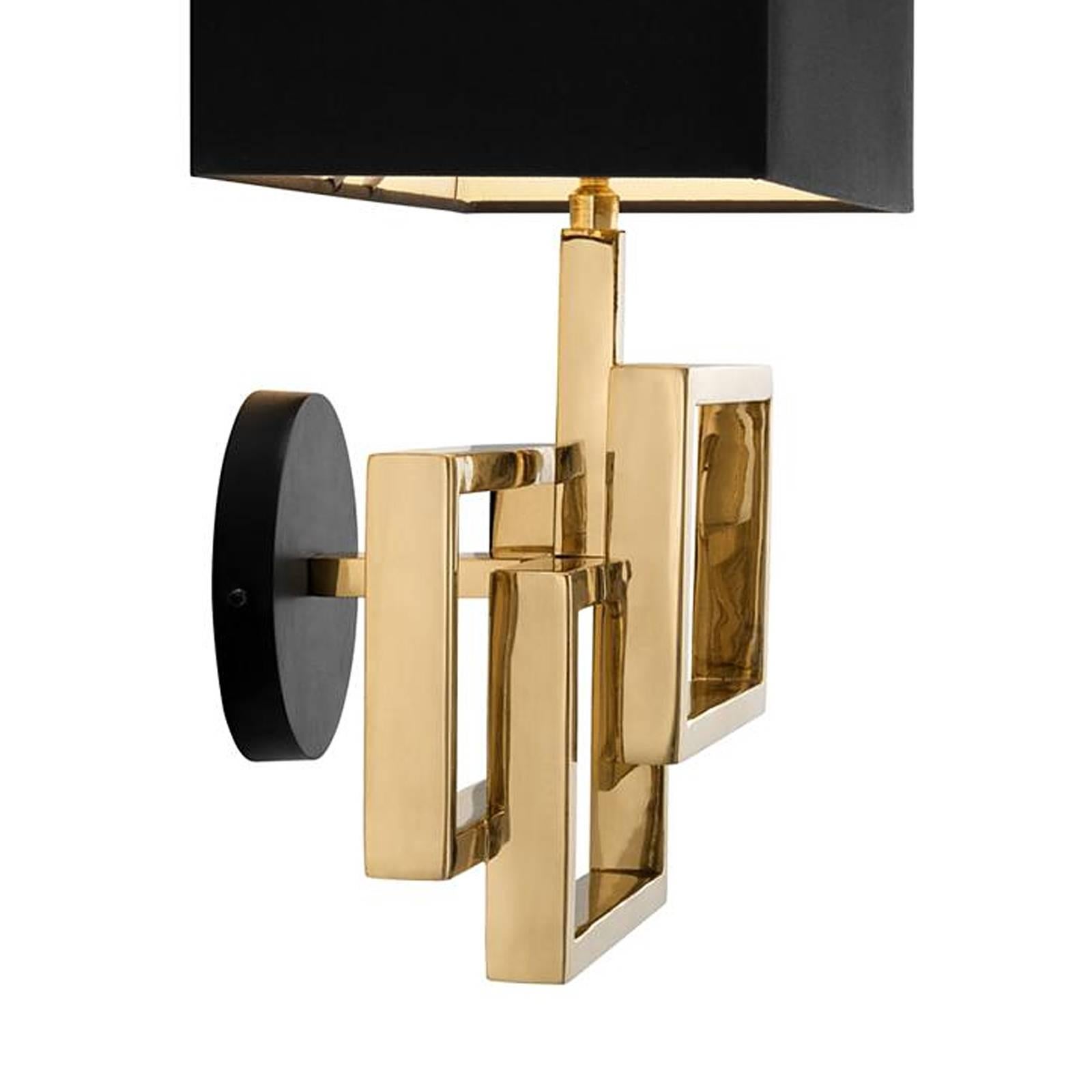 Indian Frames Wall Lamp in Polished Brass or in Nickel Finish For Sale