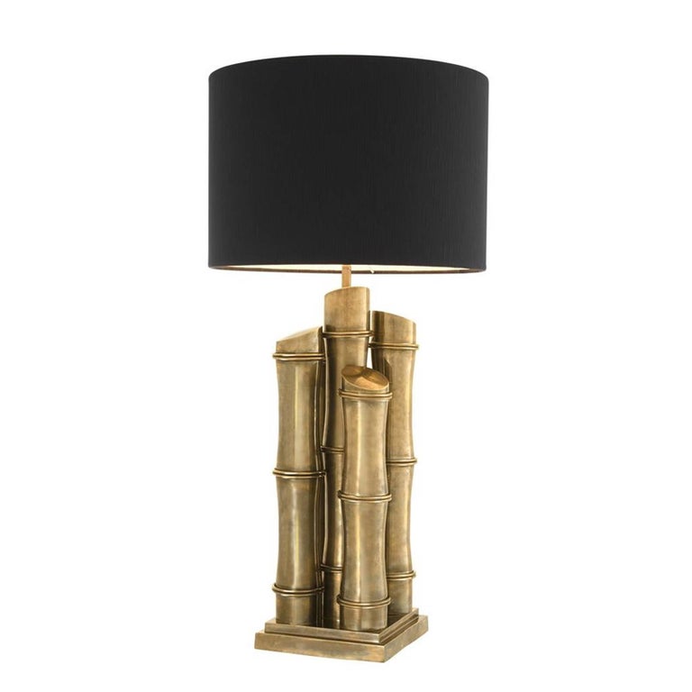 Spa Table Lamp In Vintage Brass Or Polished Stainless Steel Finish