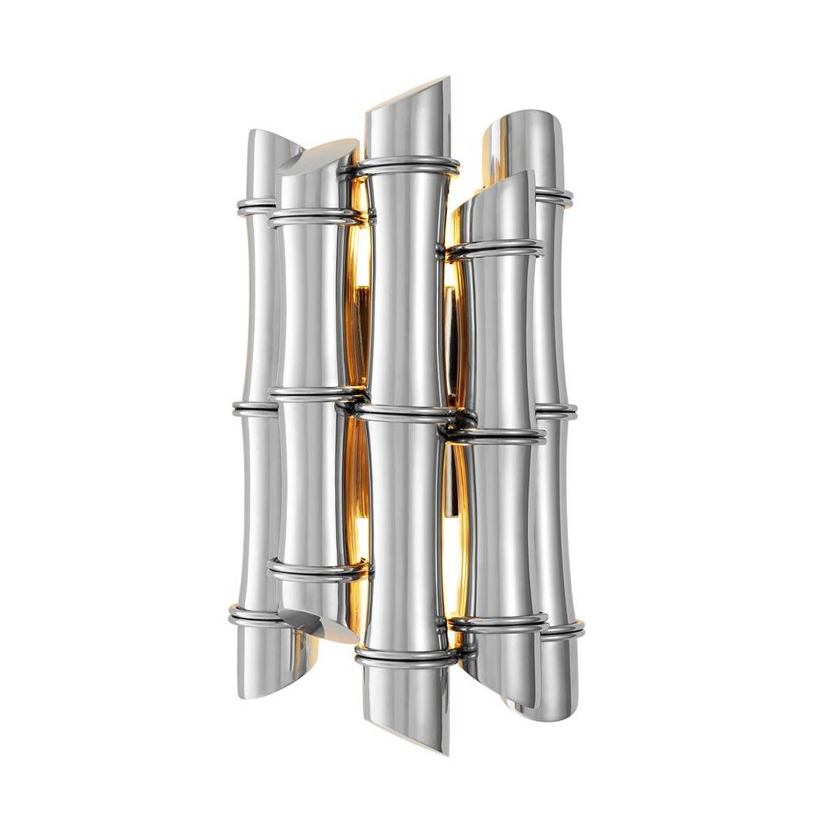 Indian Spa Wall Light in Vintage Brass or Polished Stainless Steel Finish For Sale
