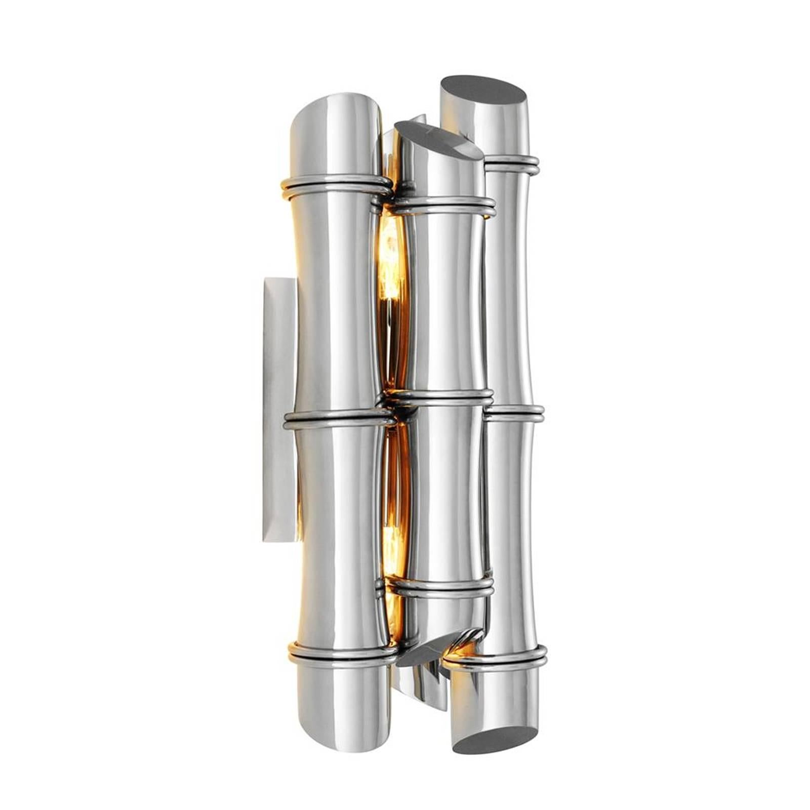 Spa Wall Light in Vintage Brass or Polished Stainless Steel Finish In Excellent Condition For Sale In Paris, FR