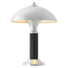 Coupole M Table Lamp with Black Marble and in Nickel Finish