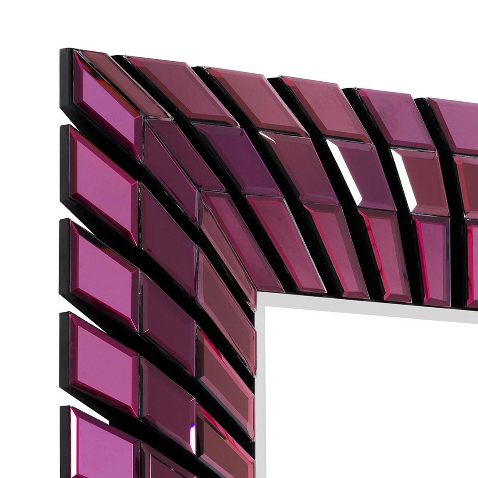 Beveled Eclipse Mirror with Purple Bevelled Mirror Glass