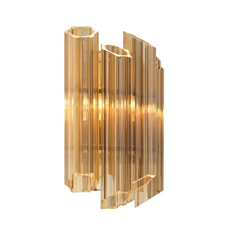 Vitta Gold Wall Lamp in Gold Glass and Gold Finish For Sale at 1stdibs
