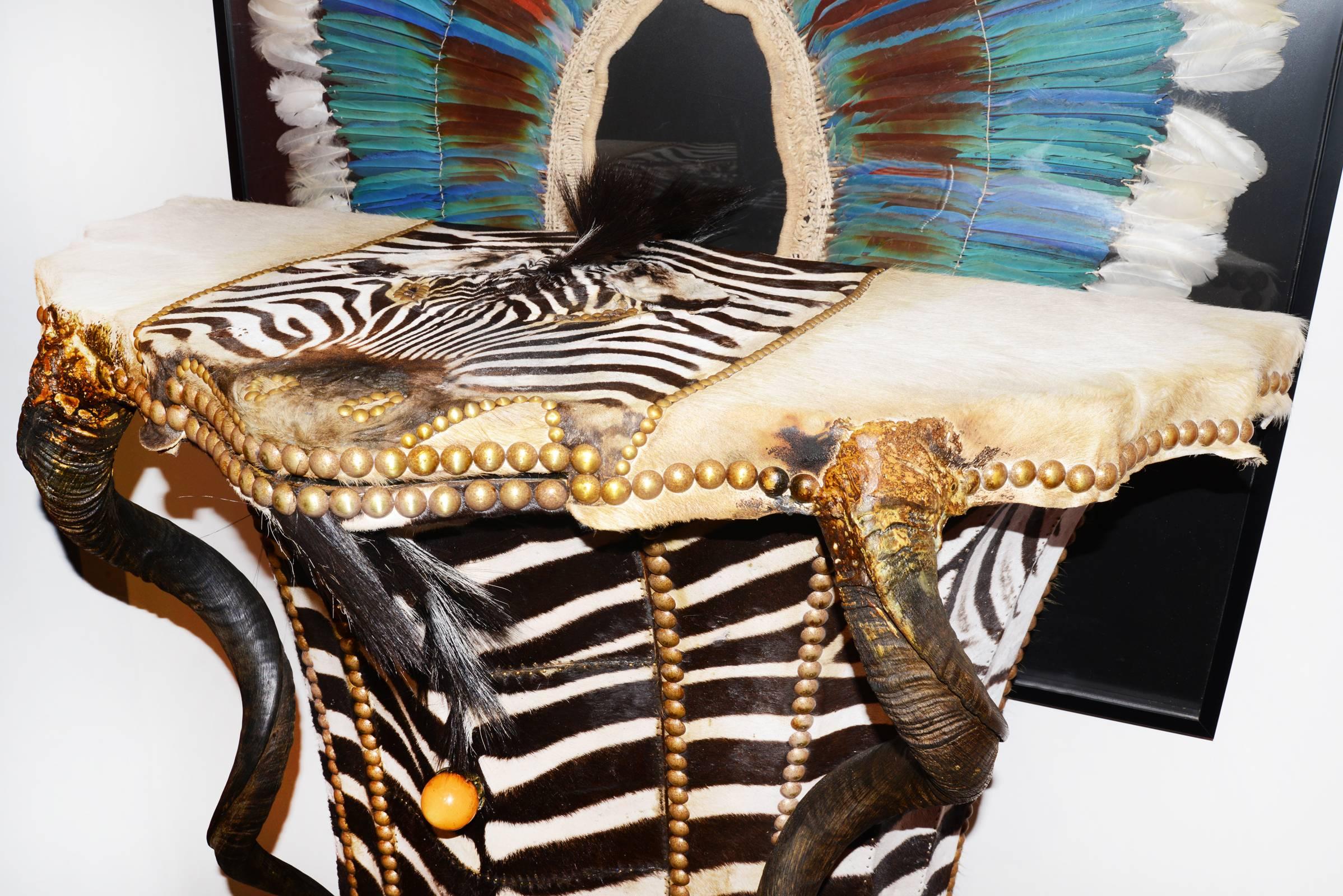 French Zebra Head Chest of Drawers with Zebra Skin For Sale