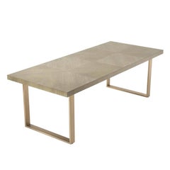 Catalaga Dinning Table in Washed Oak Veneer and Brass