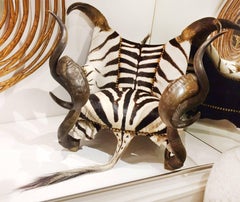 Horns and Zebra Armchair with Kudu and Buffalo Horns