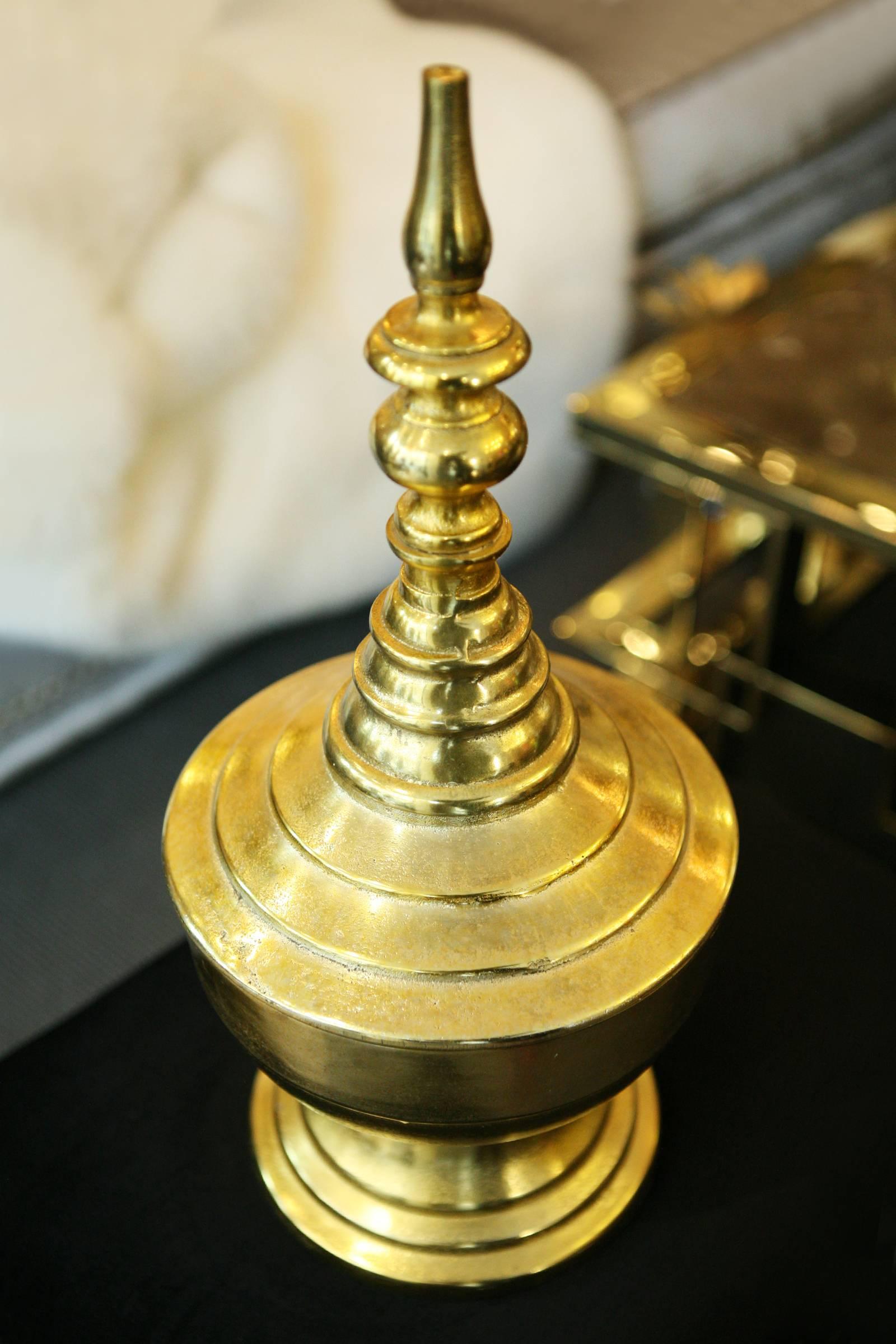 Hand-Crafted Reliquary Urn in Brass For Sale