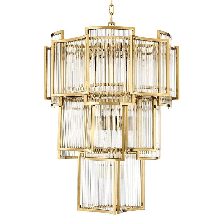 Radiance Chandelier in Gold or Nickel Finish For Sale at 1stDibs