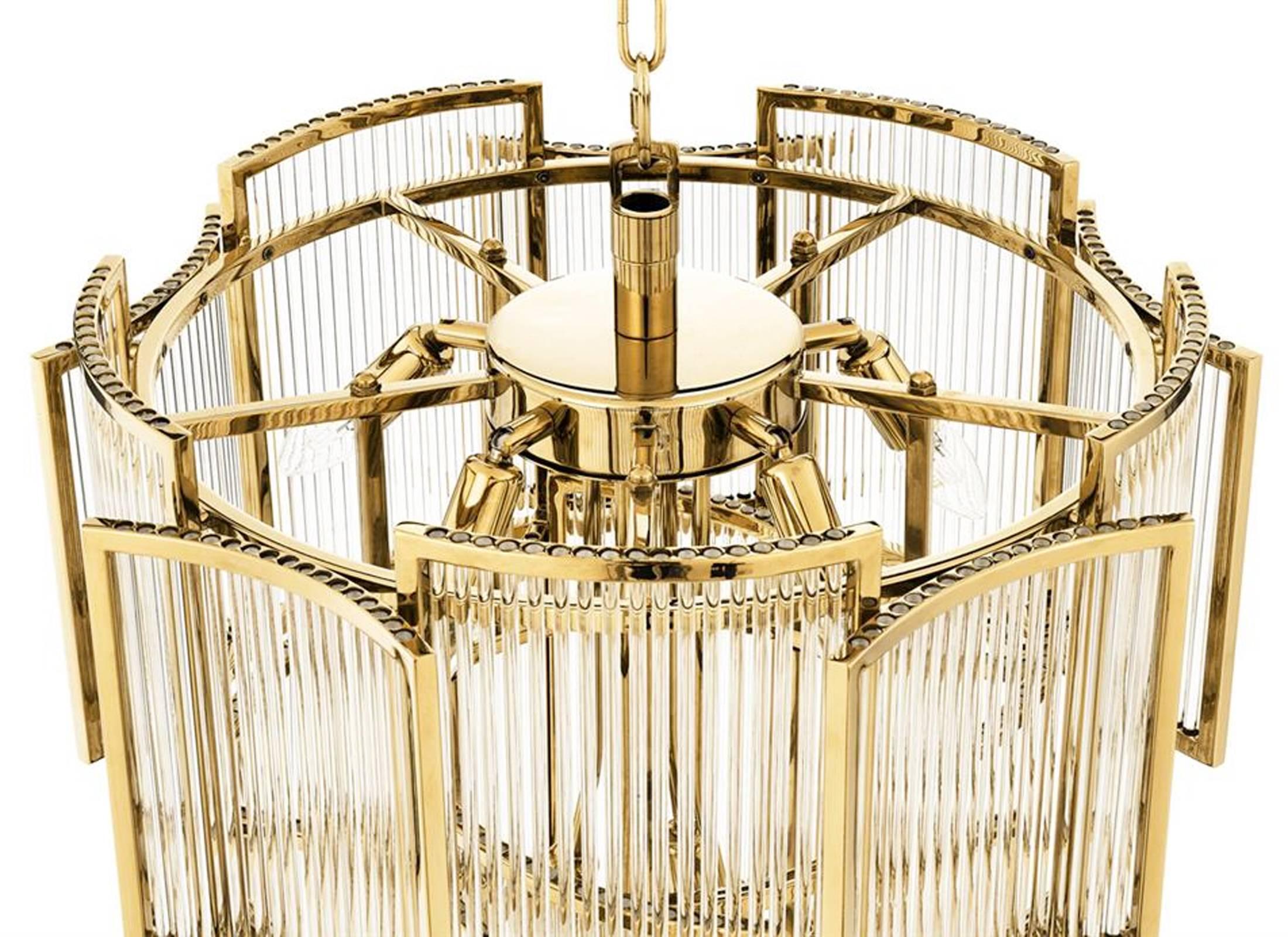 Chinese Radiance Chandelier in Gold or Nickel Finish