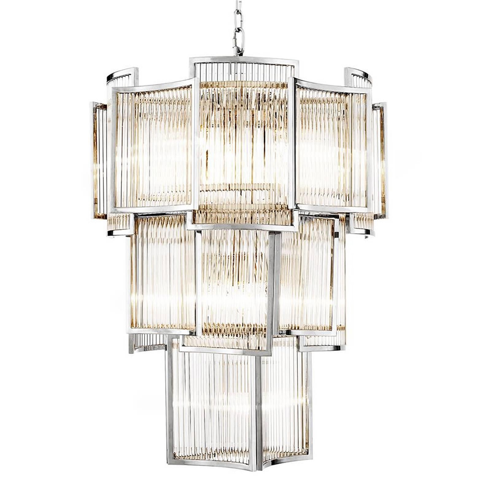 Contemporary Radiance Chandelier in Gold or Nickel Finish