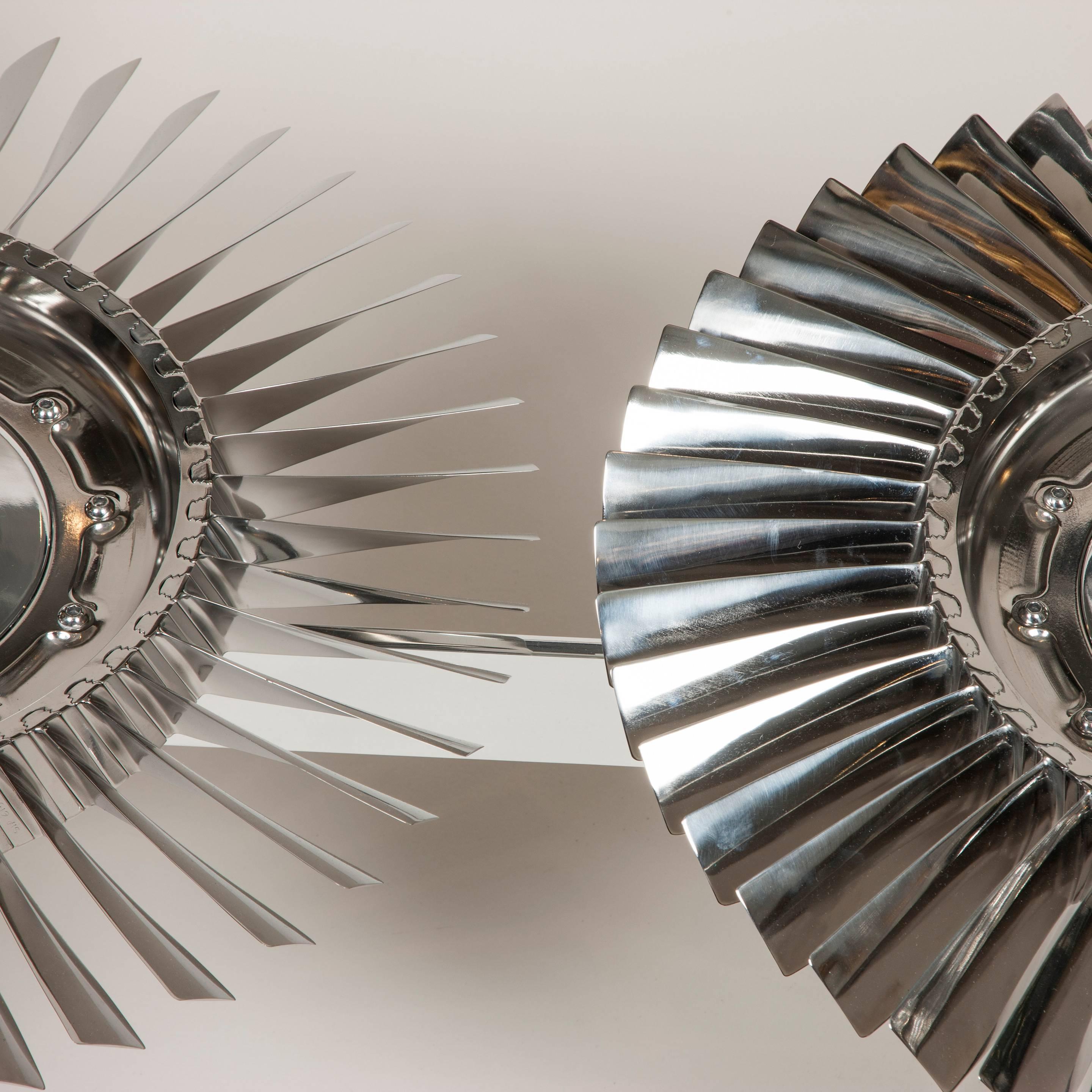Hand-Crafted Double Turbine Rolls-Royce Coffee Table from Pegasus Fighter Engine