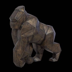 Sculpture Kong Gorilla en laiton brossé 2017
