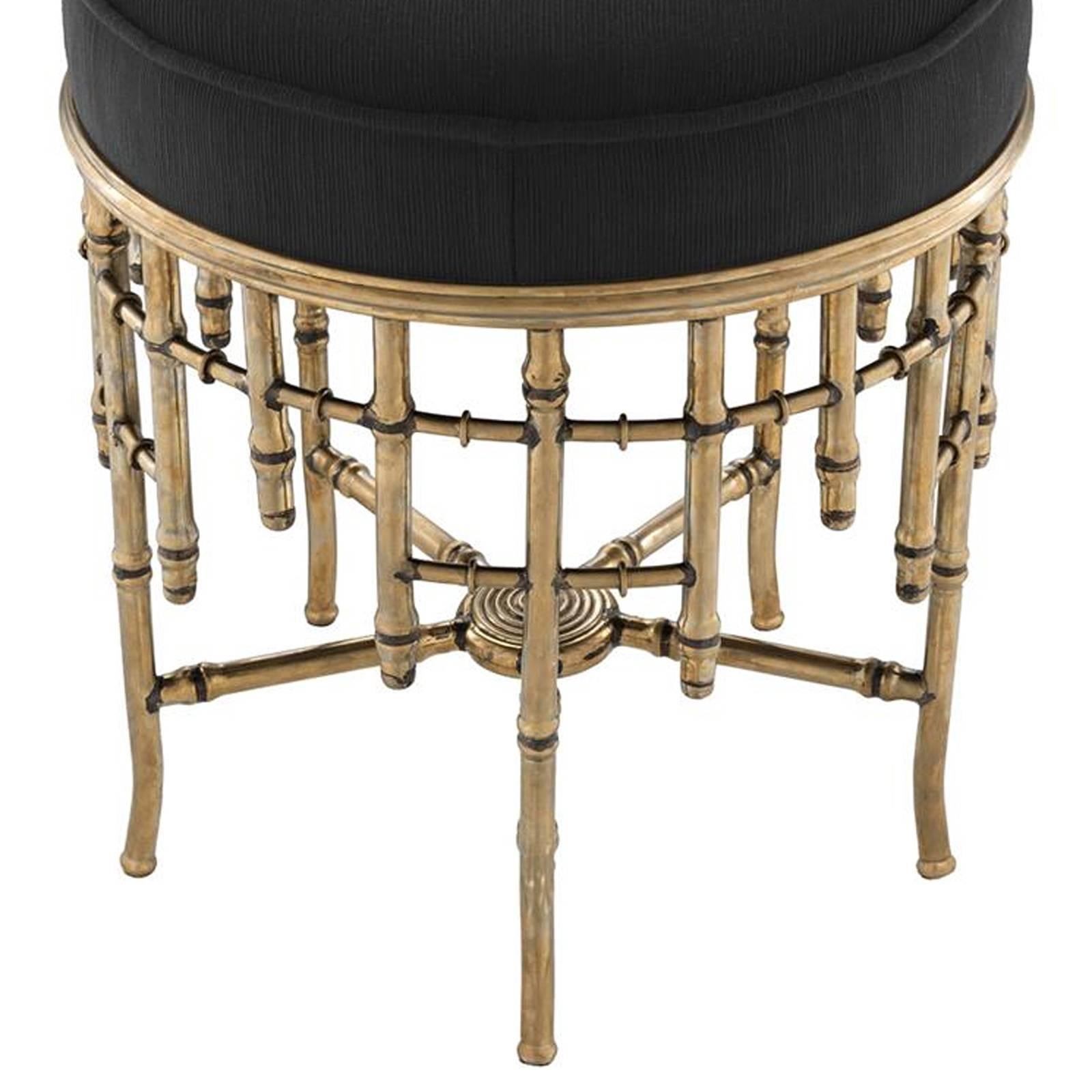 Hand-Crafted Reed Medium in Vintage Brass Finish and Black Velvet Seat