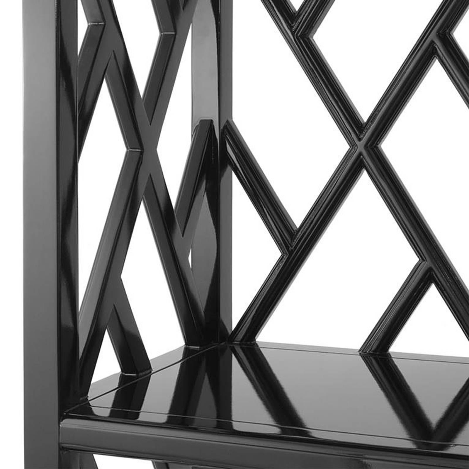 Contemporary Harth Bookshelves in Solid Mahogany Wood in Black Lacquered Finish For Sale