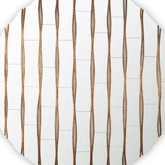 Wavy Mirror with Handcrafted Solid Mahogany Wood