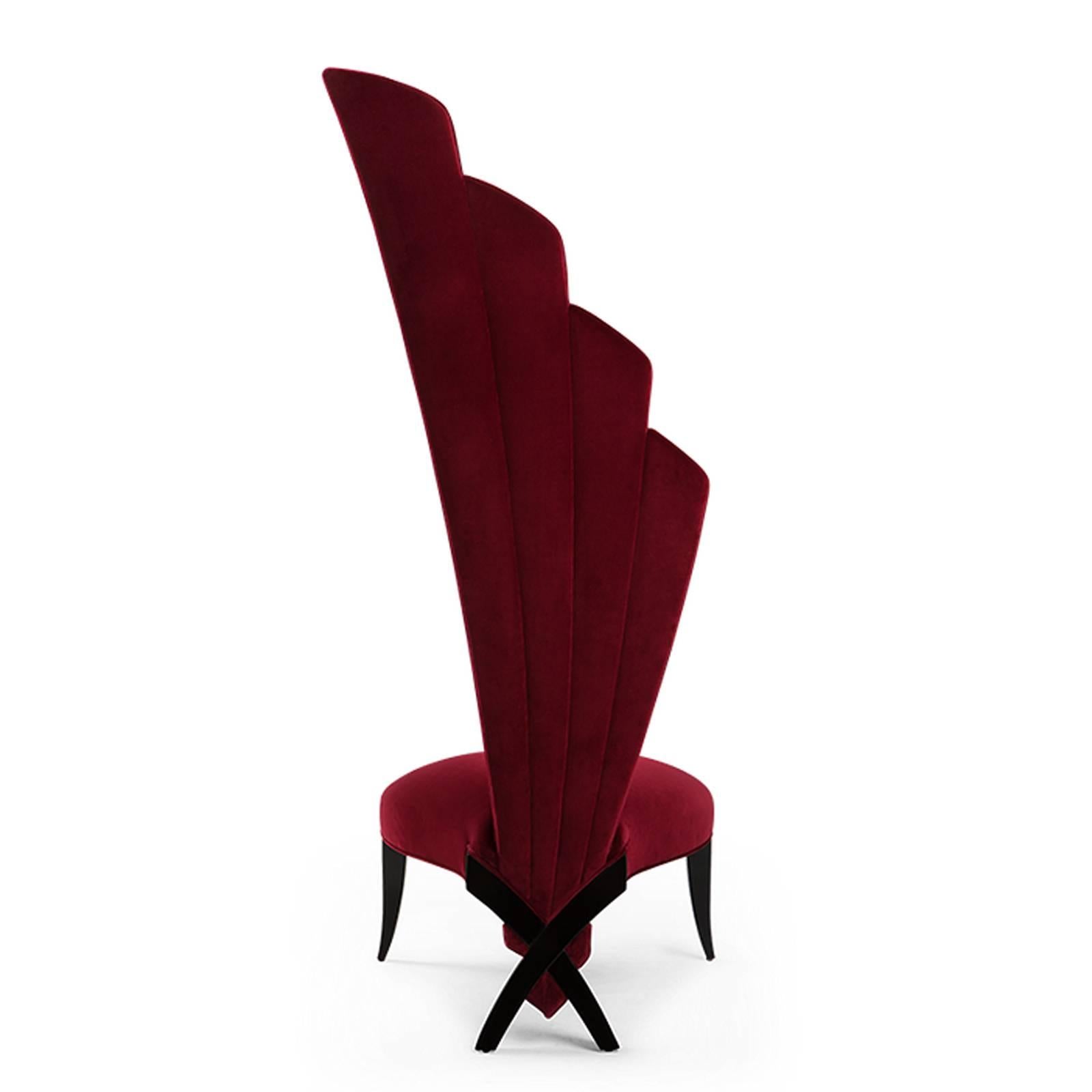 top quality red velvet child's armchair