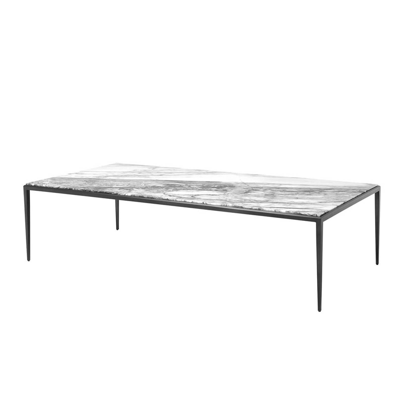 Leggy Coffee Table in Bronze Finish with White or Brown Marble Top