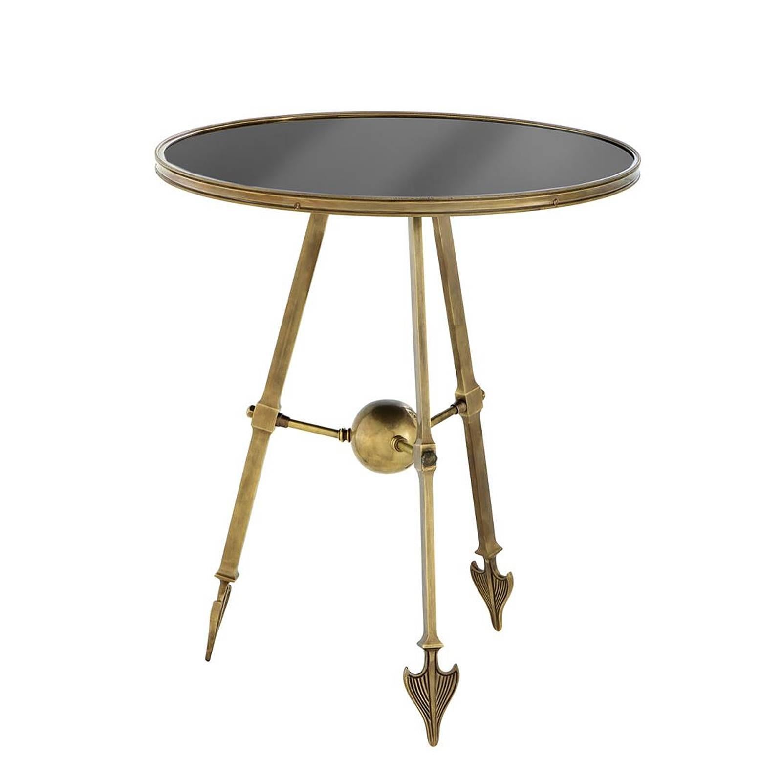 Cupidon Side Table in Antique Brass or Antique Silver Finish