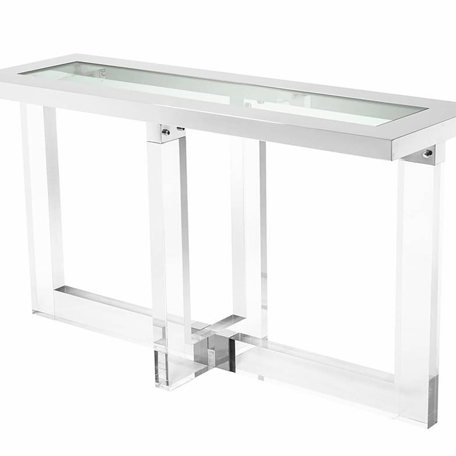 Chinese Shiffrin Console Table Acrylic and Clear Glass