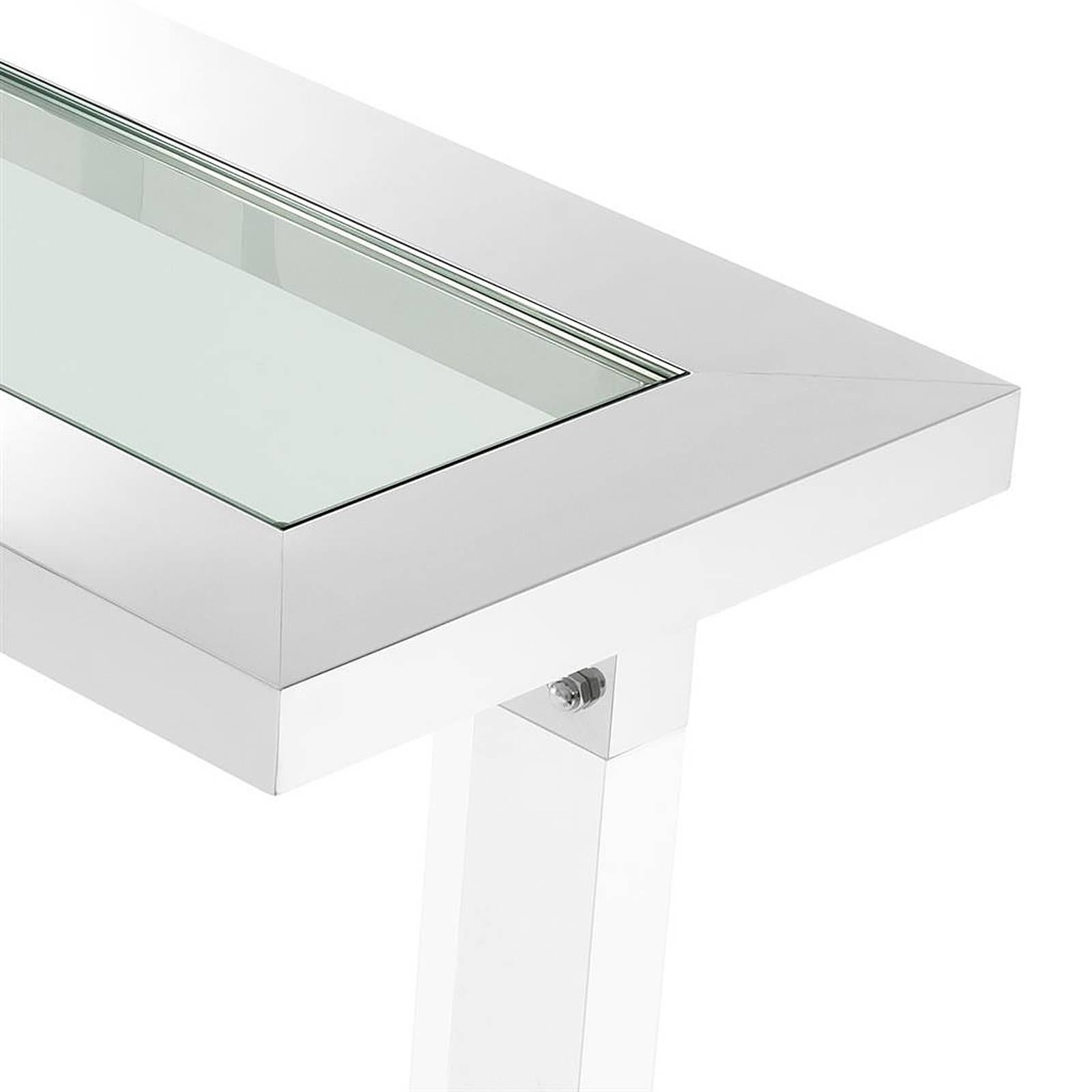 Shiffrin Console Table Acrylic and Clear Glass In Excellent Condition In Paris, FR