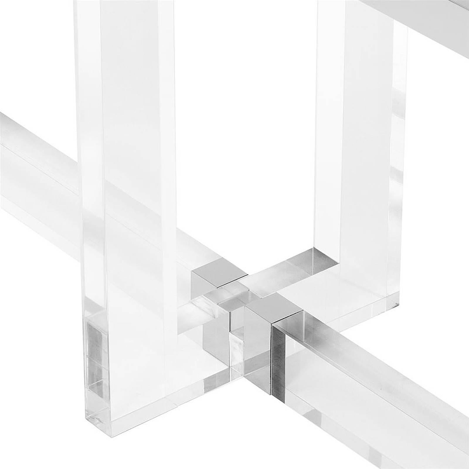 Contemporary Shiffrin Console Table Acrylic and Clear Glass