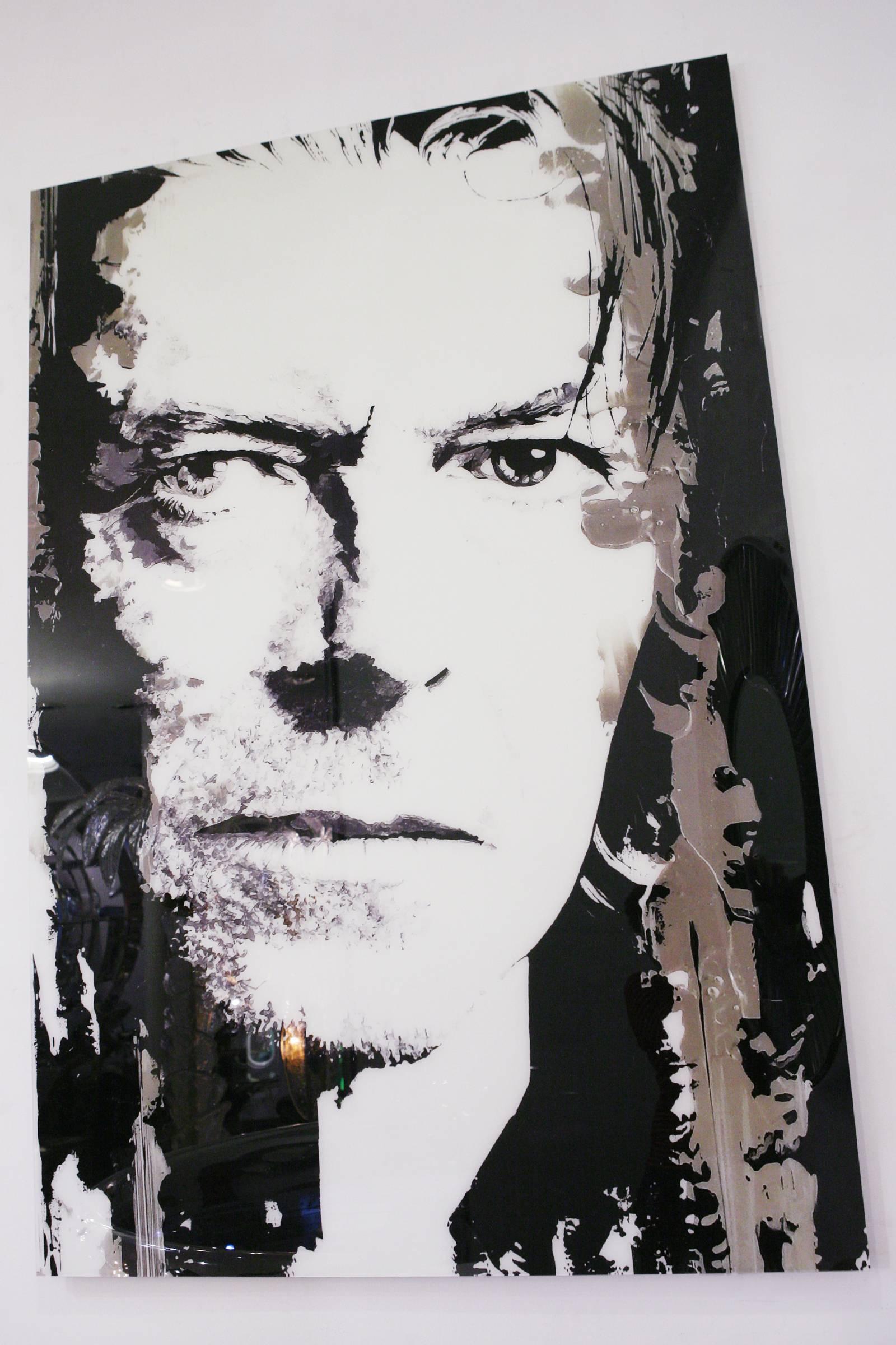 Photography David Bowie on plexiglass.
Limited Edition of six pieces. Made by Valerie 
Durand artist. Delivered with certificate.
