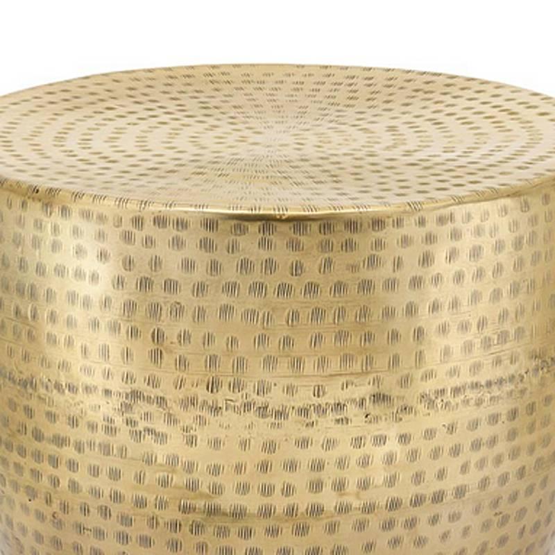 Metal Gilded Stool Hand-Hammered
