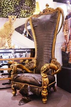 Croco Black King Armchair