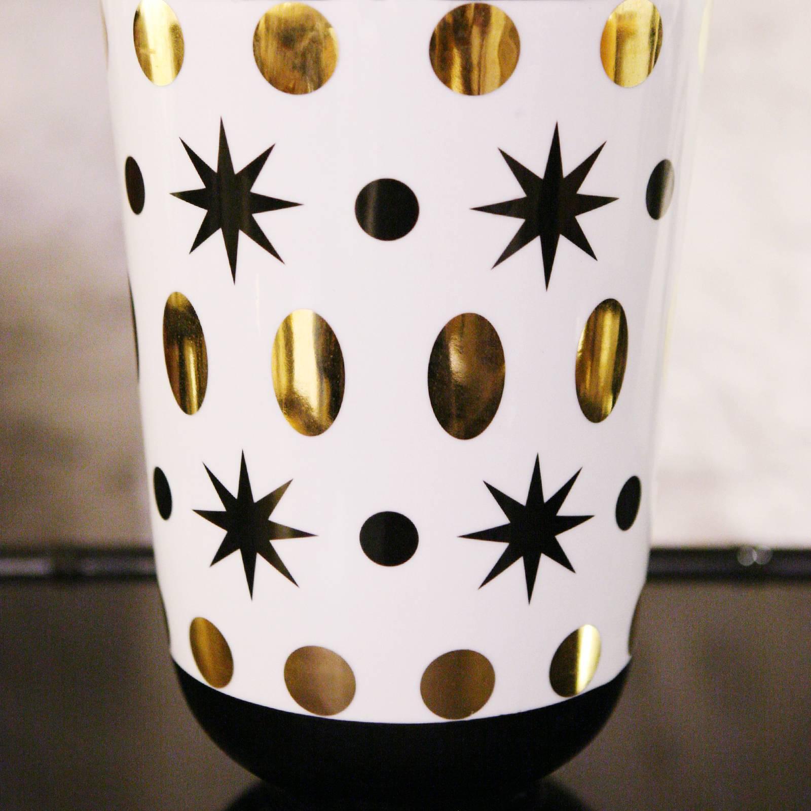 Black Stars Table Lamp in Porcelain In Excellent Condition For Sale In Paris, FR